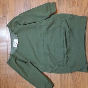 Energie Dark Green Sweatshirt Kangaroo Pocket 3/4 Sleeve Y2K Size Extra Large XL